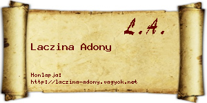 Laczina Adony névjegykártya
